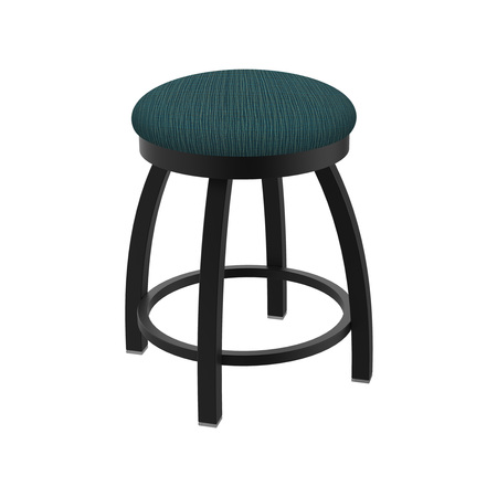 HOLLAND BAR STOOL CO 18" Swivel Vanity Stool, Black Wrinkle, Graph Tidal Seat 80218BW022